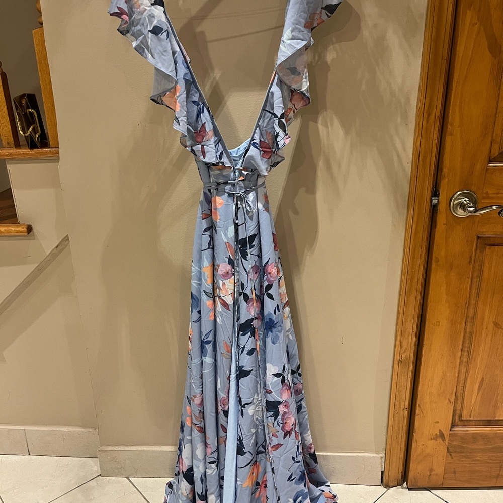 Yumi Kim Blue Pink Ruffled Tiered Sundress for Weddings